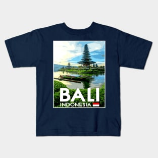 Bali Indonesia Vintage Advertising Travel and Tourism Print Kids T-Shirt